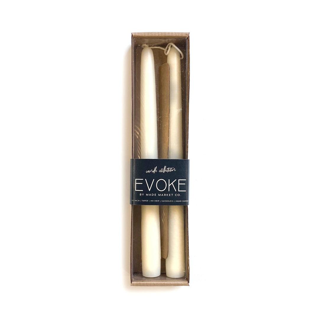 10" Tapered Candles - Shell White