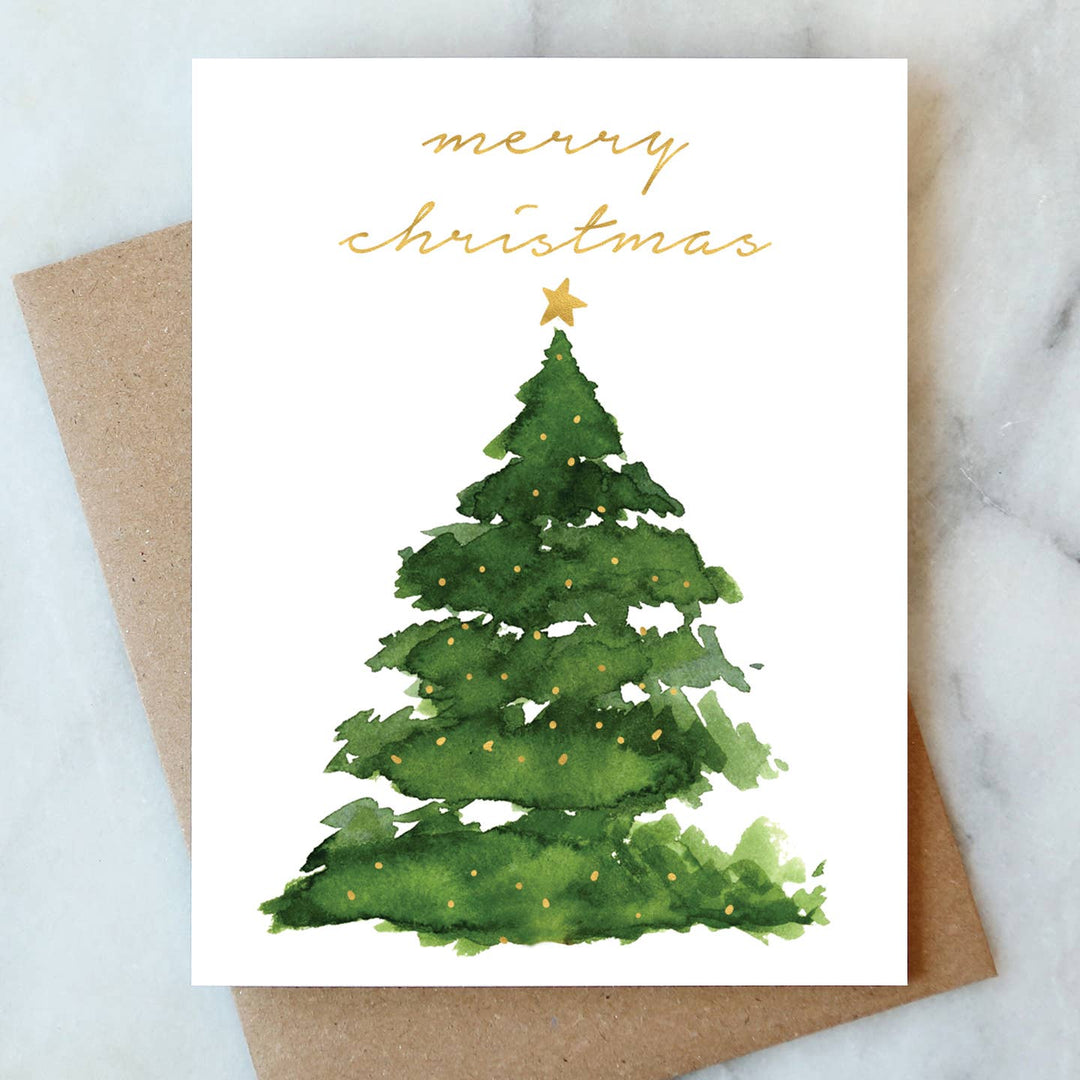 Merry Christmas Tree Card - Set of 6