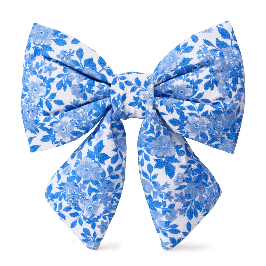 Foggy Dog 'Blue Roses' Spring Lady Dog Bow