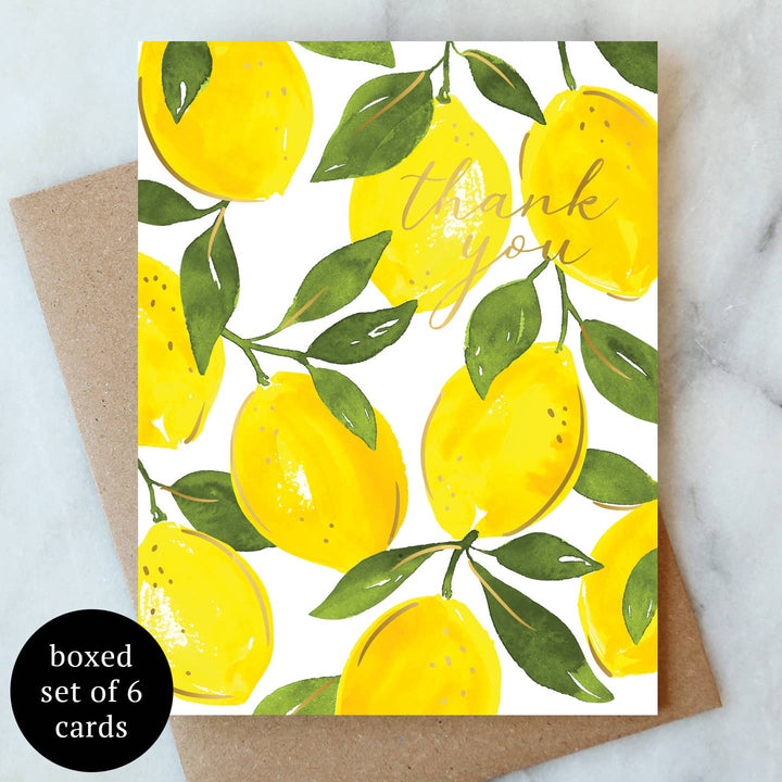 Lemon Thank You Greeting Card - Box Set of 6