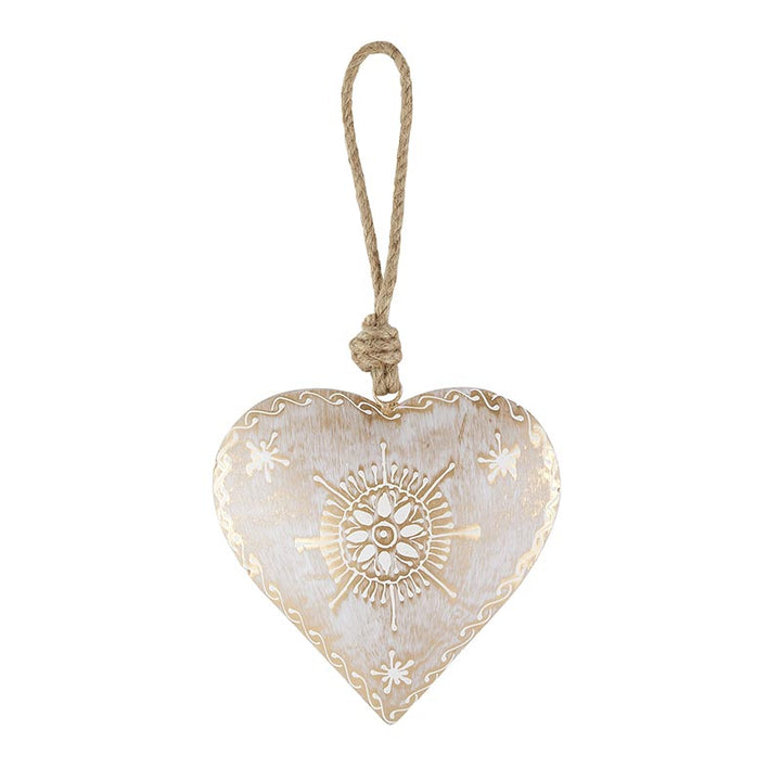 Rustic Heart Ornament - Gold