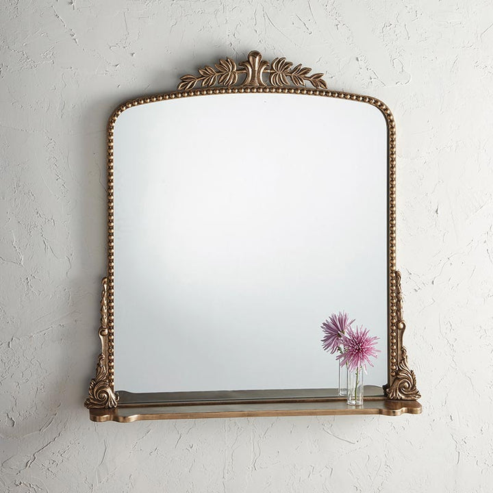 Gold Floral Rimmed Mirror