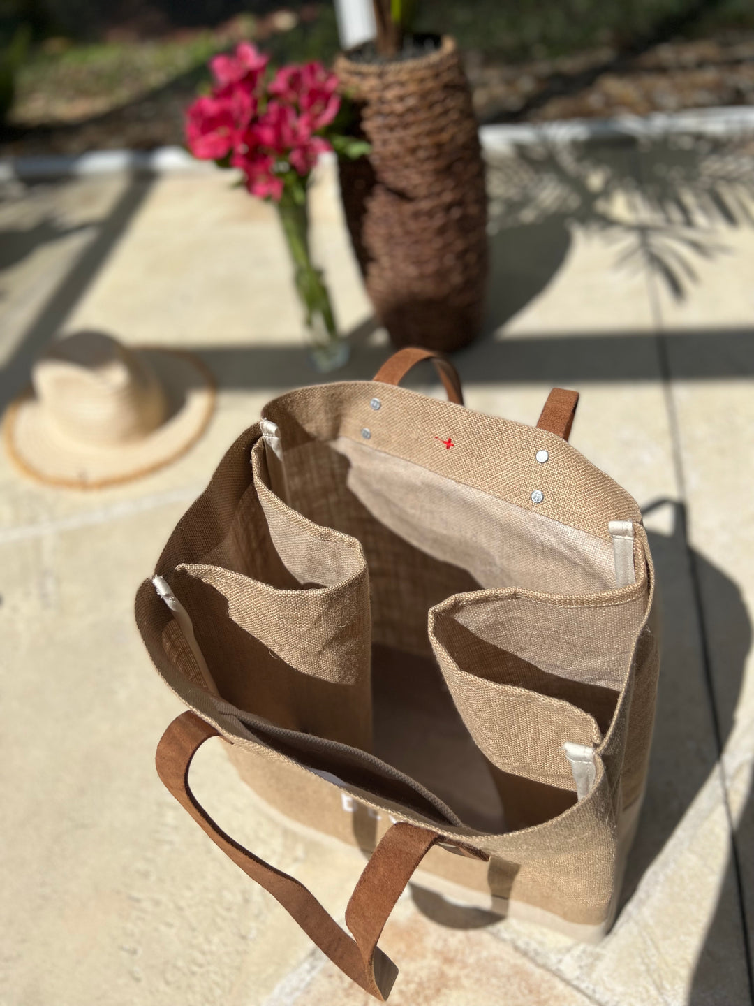 Live Life in Full Bloom Wine Market Tote