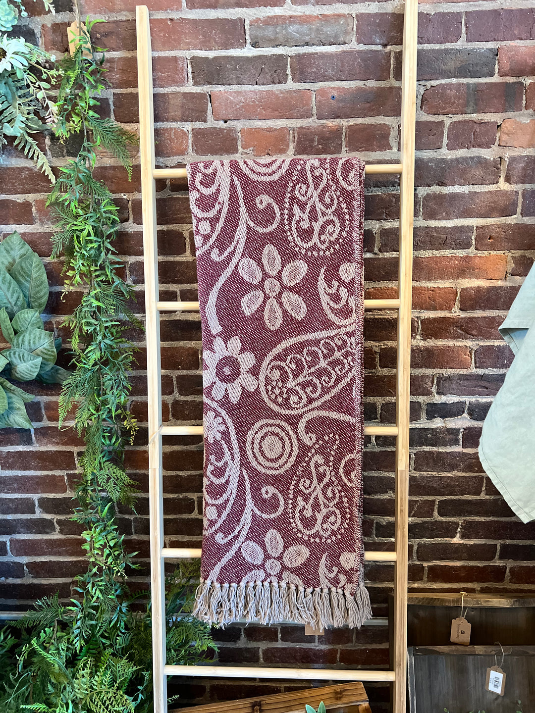 Recycled Cotton Slub Purple Printed Throw