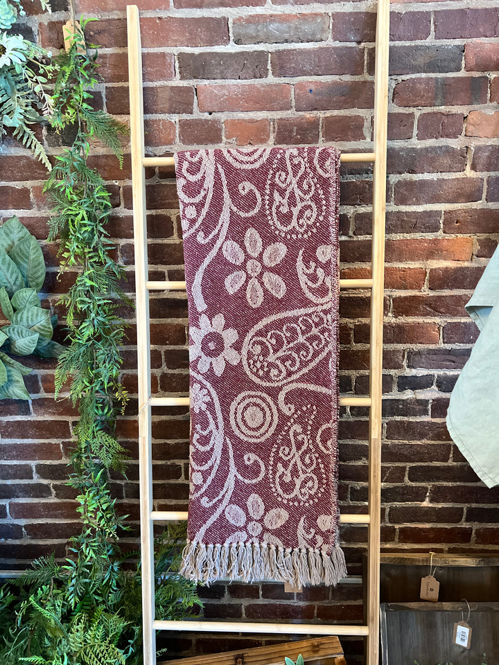Recycled Cotton Slub Purple Printed Throw