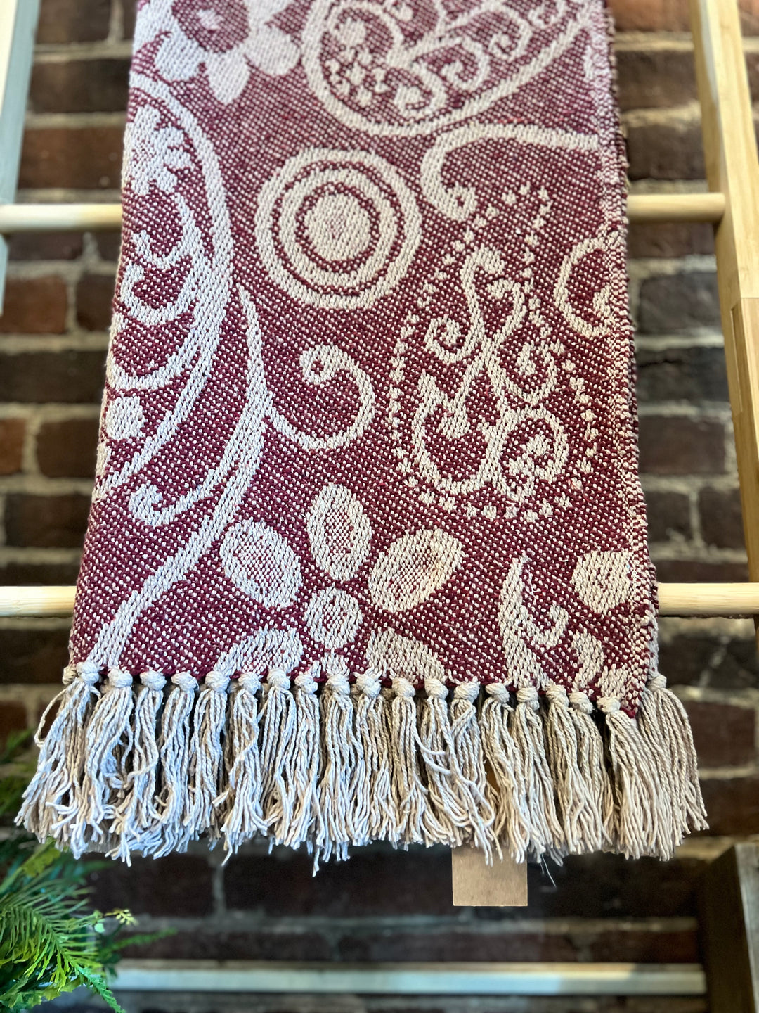 Recycled Cotton Slub Purple Printed Throw