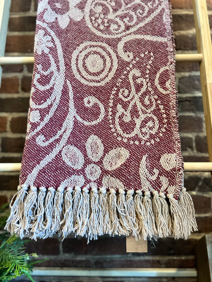 Recycled Cotton Slub Purple Printed Throw