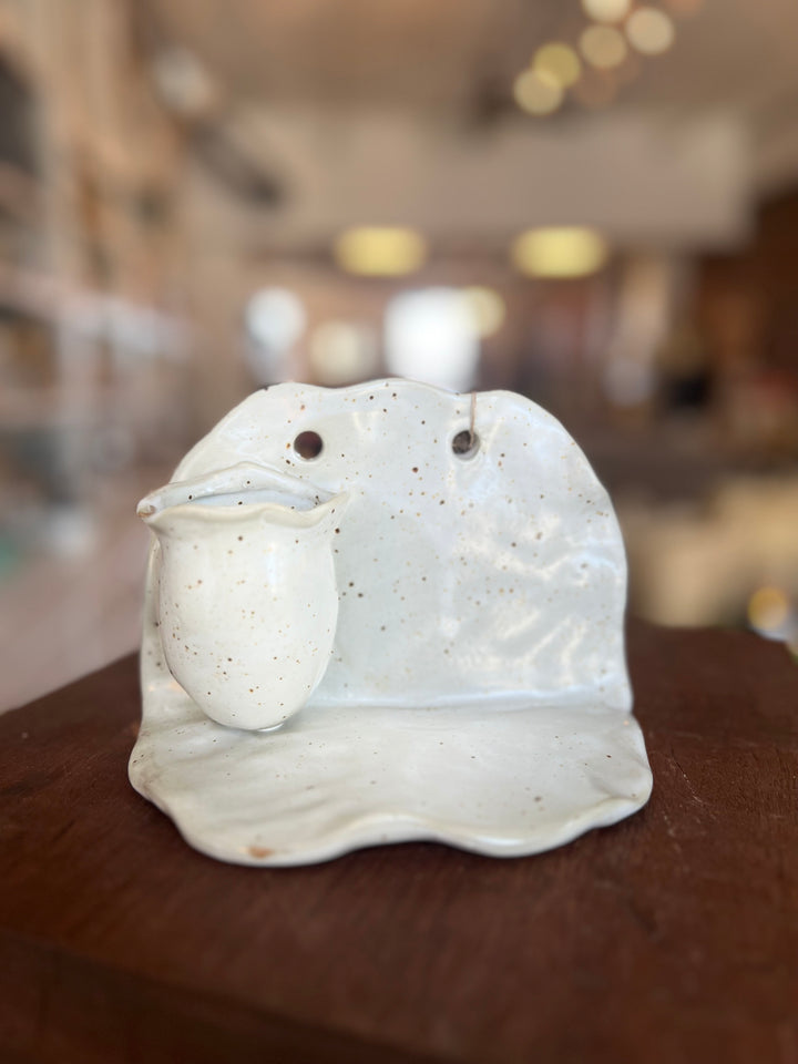 Stoneware Wall Shelf with Vase