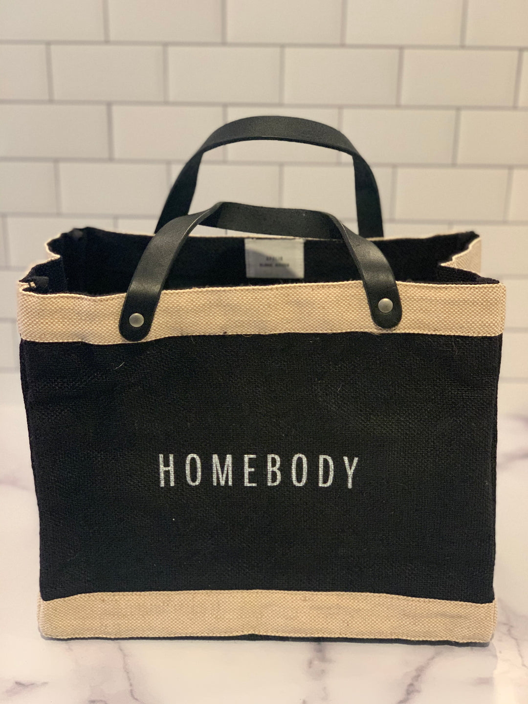 'Homebody' Petite Market Bag in Black