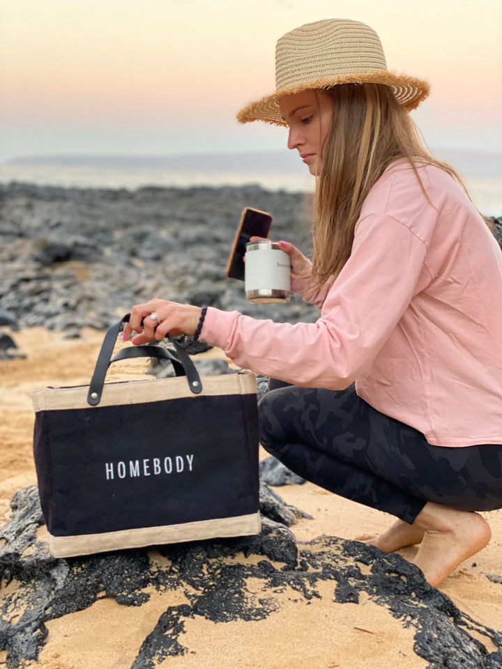 'Homebody' Petite Market Bag in Black