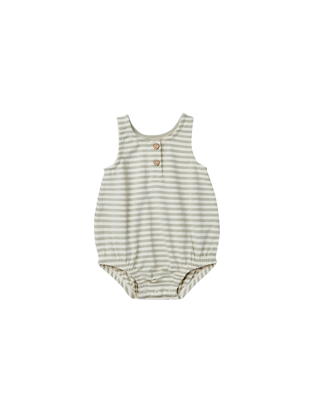 Quincy Mae sleeveless bubble romper | pistachio stripe