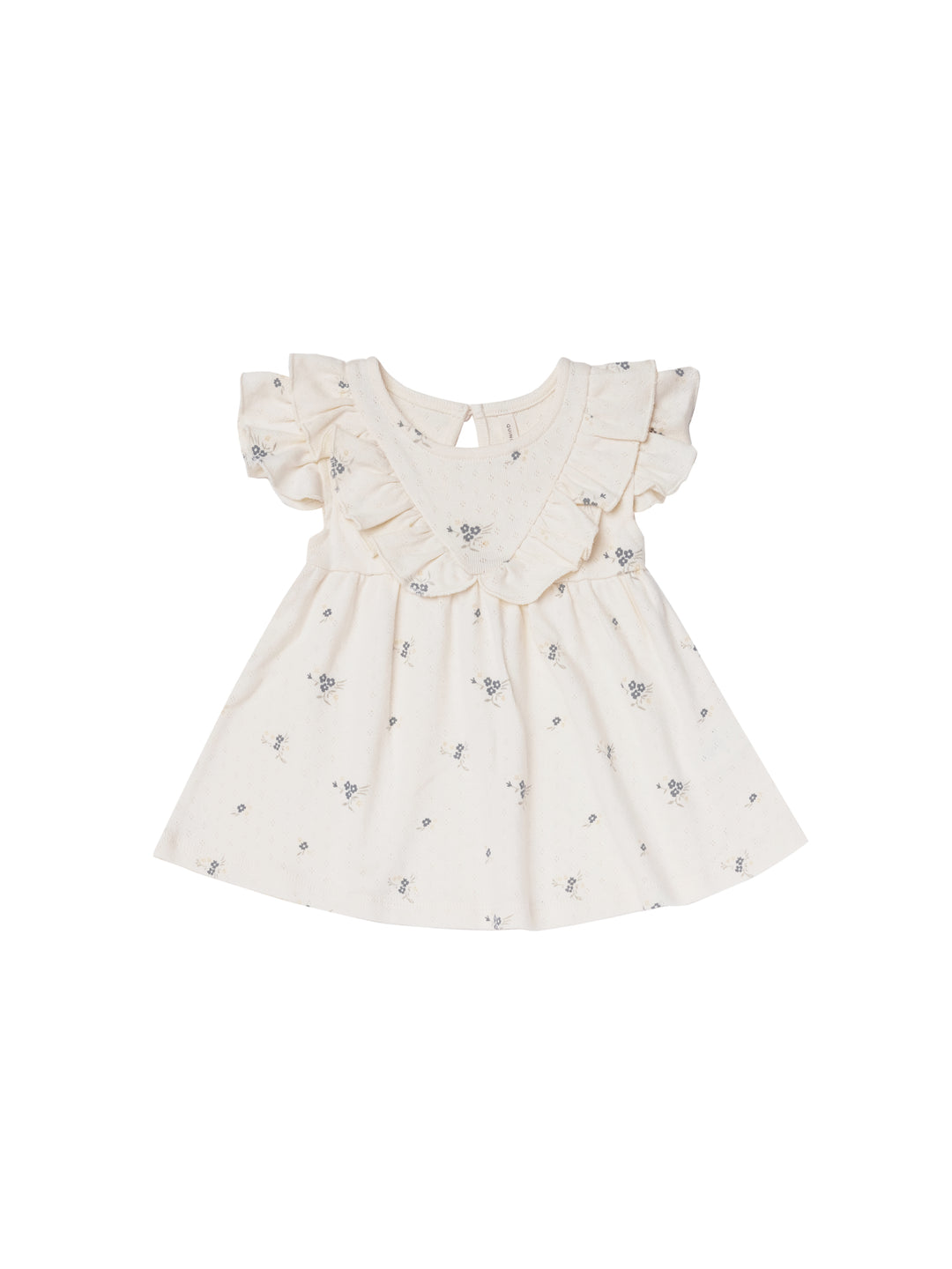 Quincy Mae sleeveless ruffle v dress | ditsy ocean