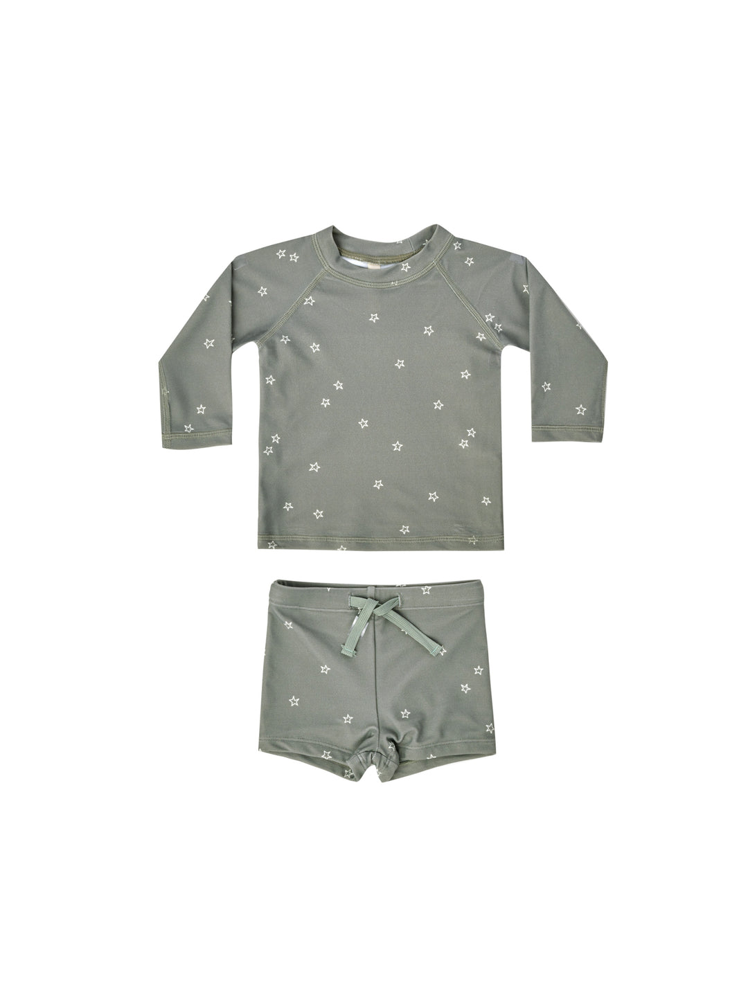 Quincy Mae boys rashguard + short set | sea green