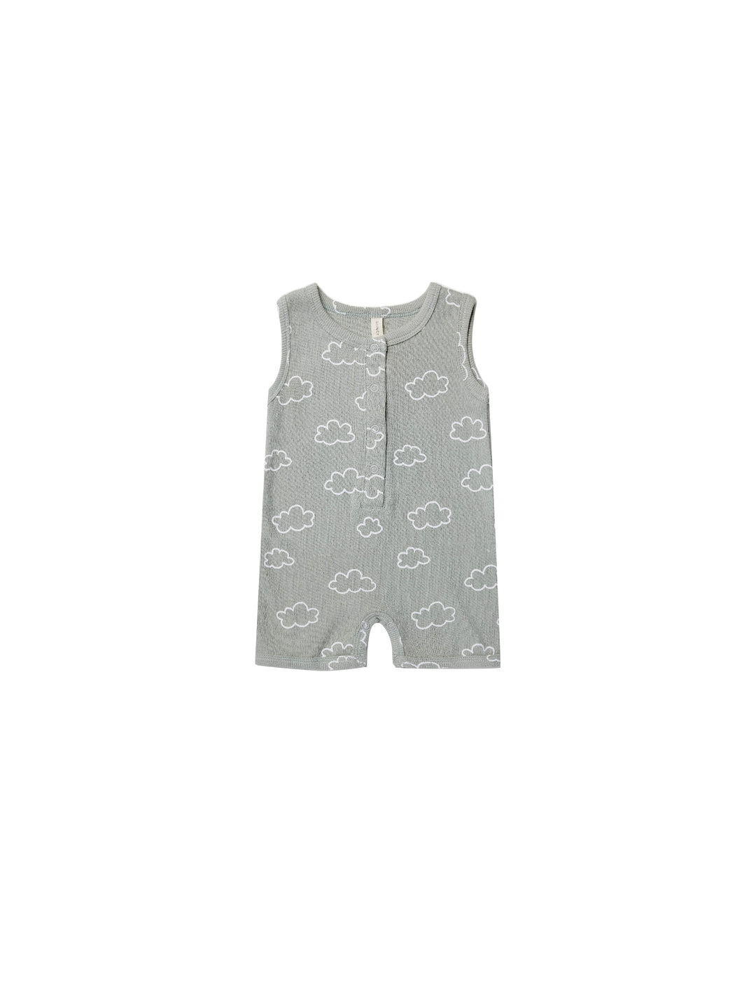 Quincy Mae ribbed henley romper | clouds