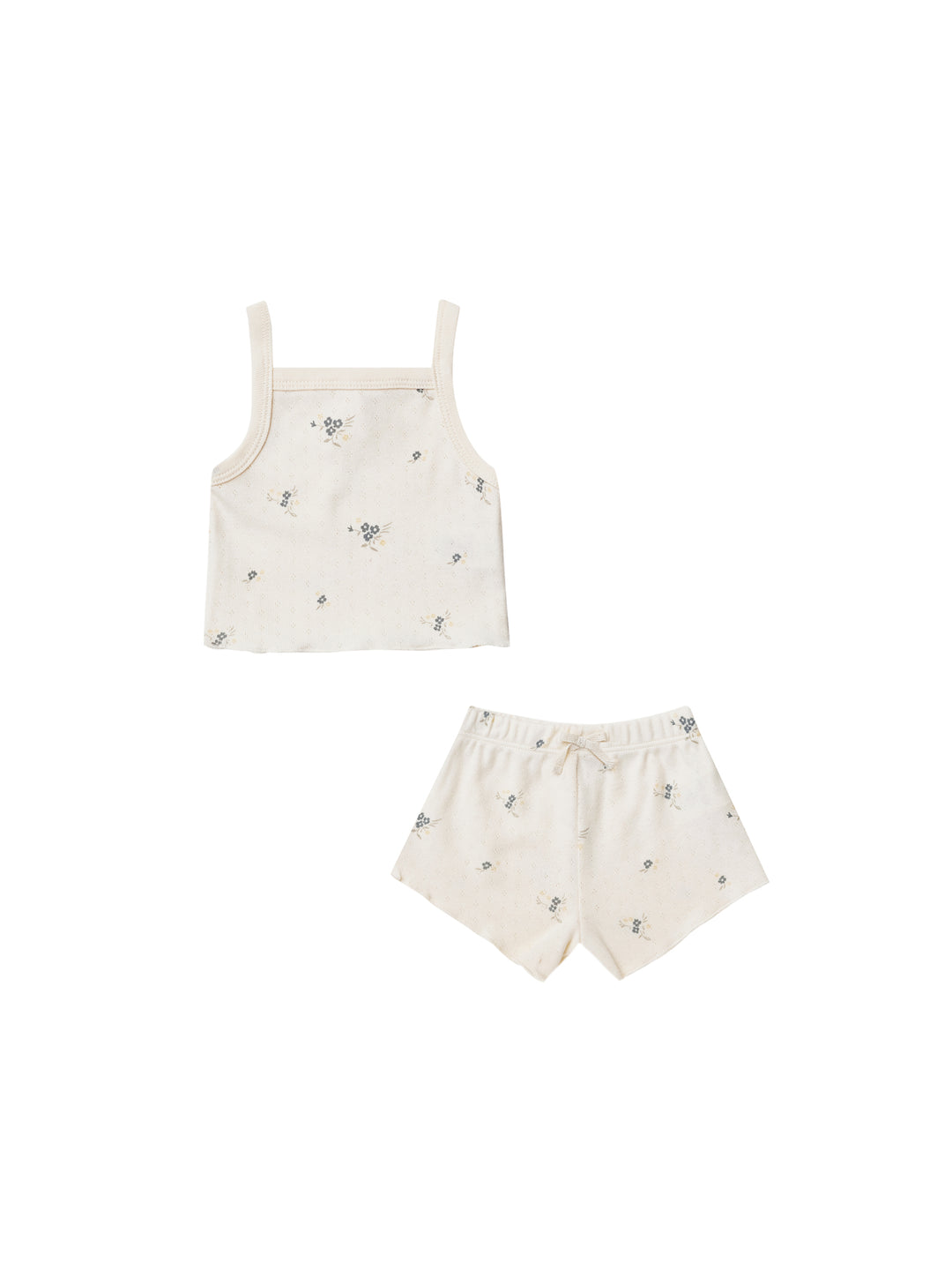 Quincy Mae pointelle tank + shortie set | ditsy ocean