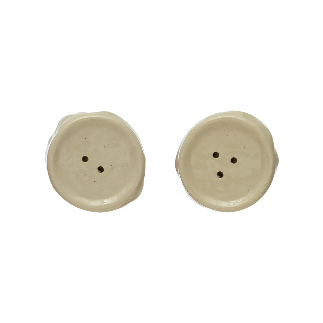 Sculpted Stoneware Salt and Pepper Shakers, Set of 2