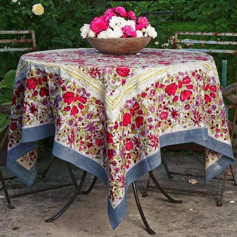 Jardin Red/Grey Tablecloth, 59"x59"