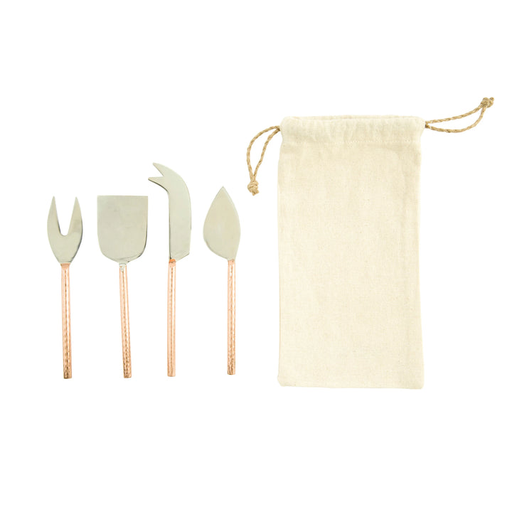 Stainless Steel Cheese Knives, Set of 4 - Copper Finish