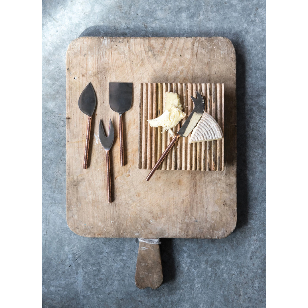 Stainless Steel Cheese Knives, Set of 4 - Copper Finish