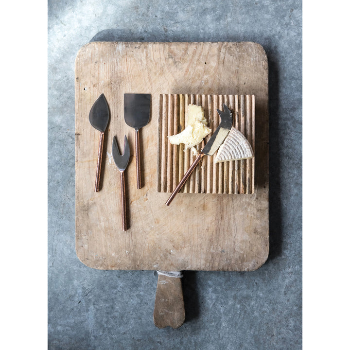 Stainless Steel Cheese Knives, Set of 4 - Copper Finish