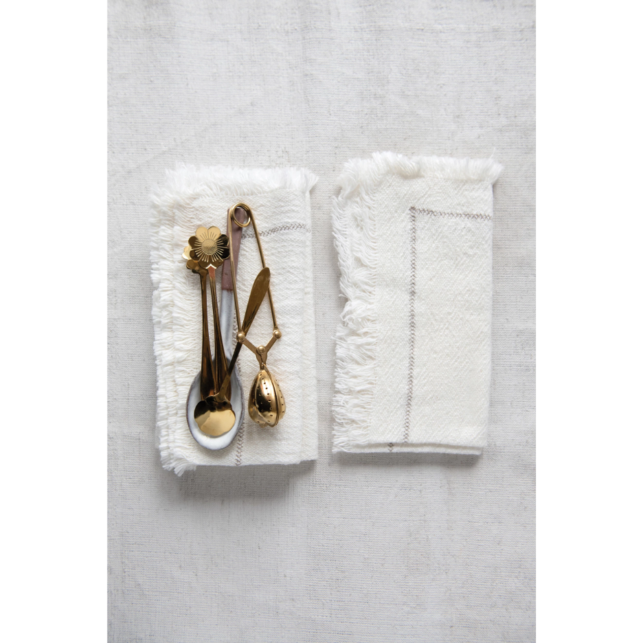 White Cotton Embroidered Napkin Set of 4