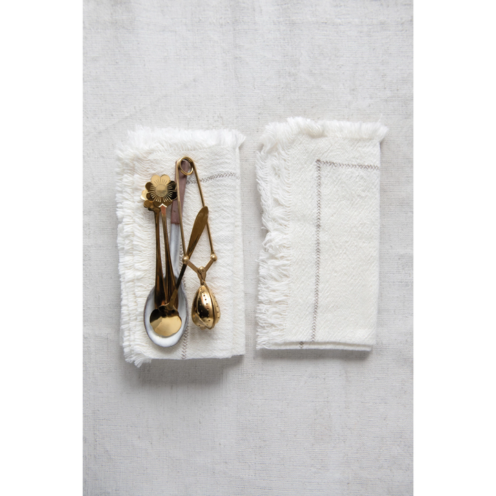 White Cotton Embroidered Napkin Set of 4
