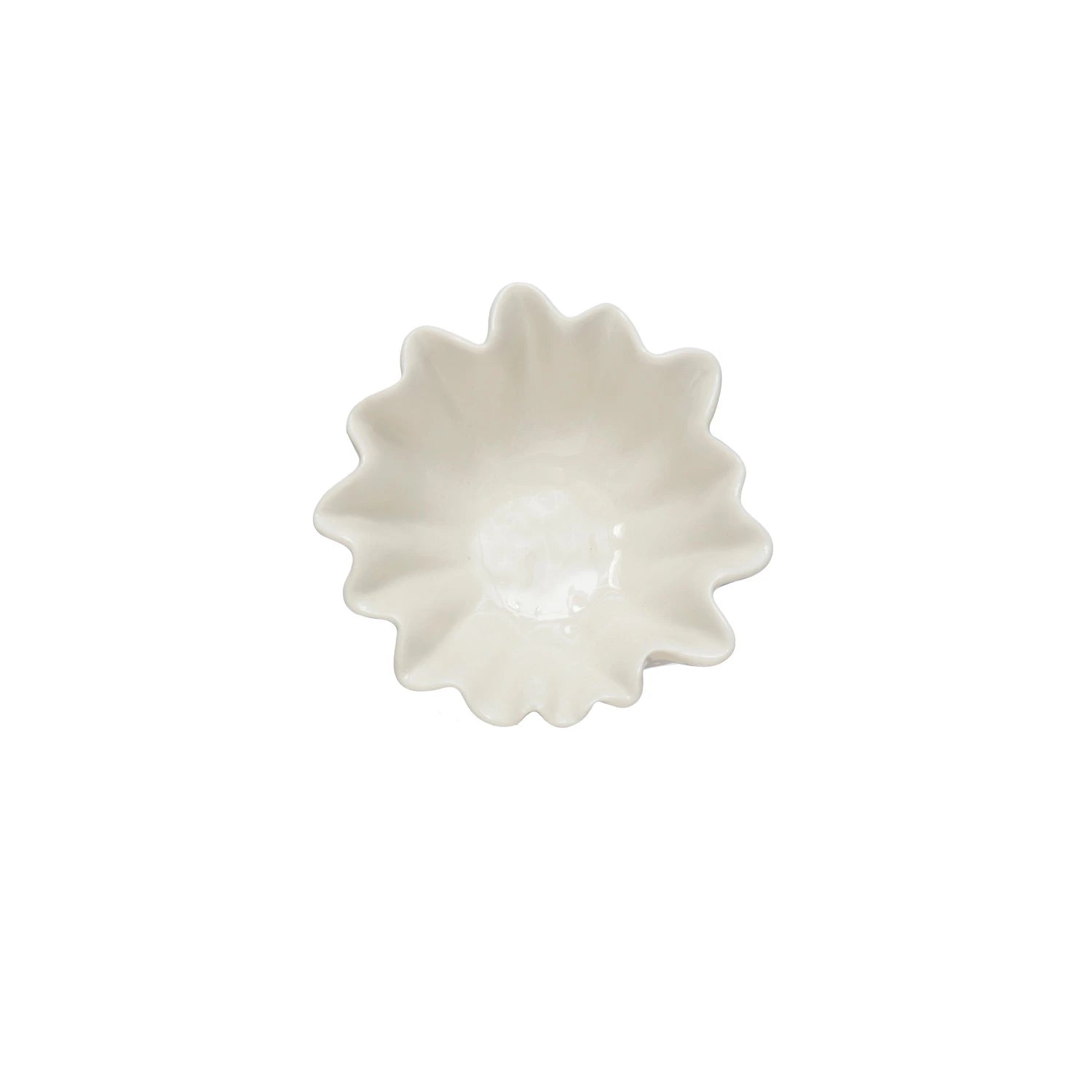 Small Stoneware Fluted Bowl, White