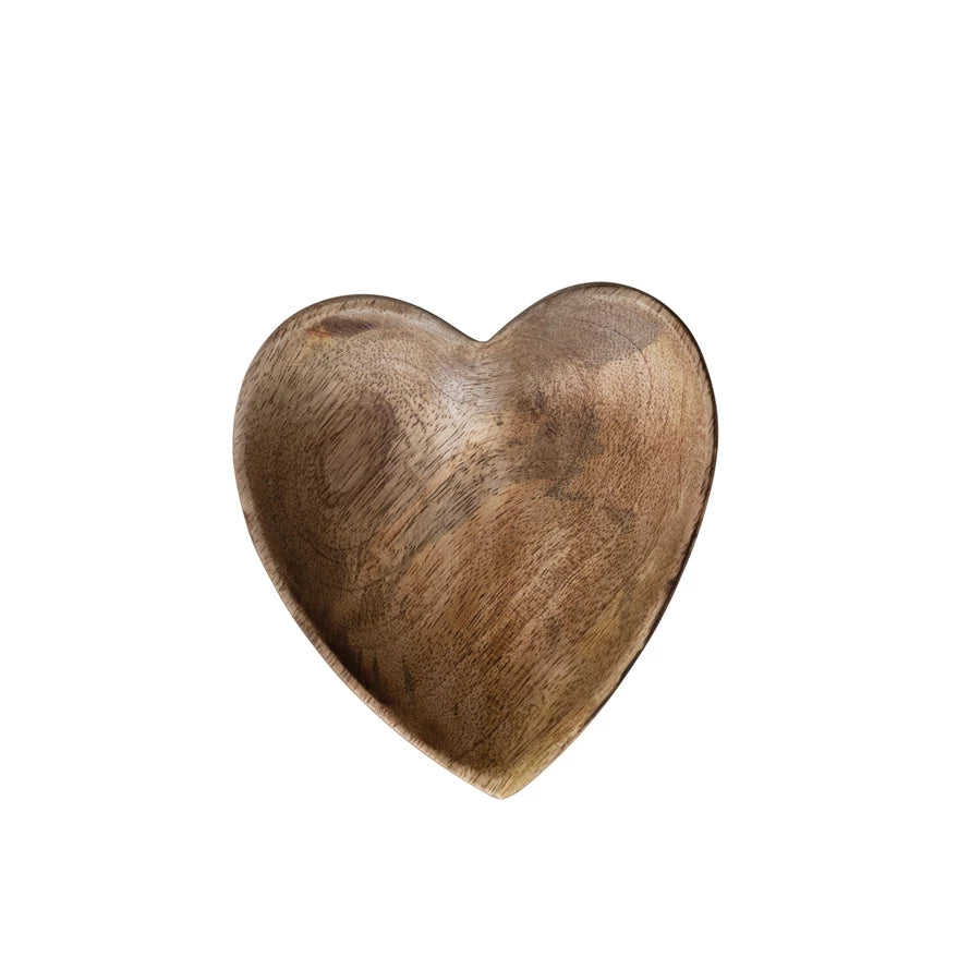Wood Heart Shaped Dish