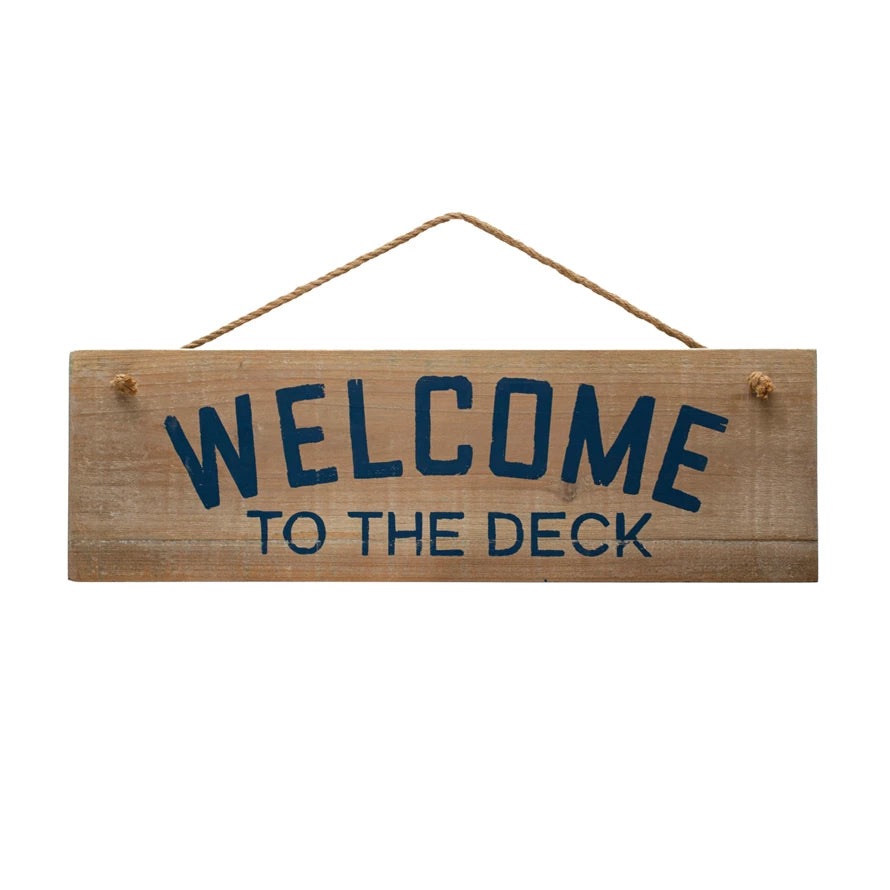 Welcome to the Deck Wood Wall Décor