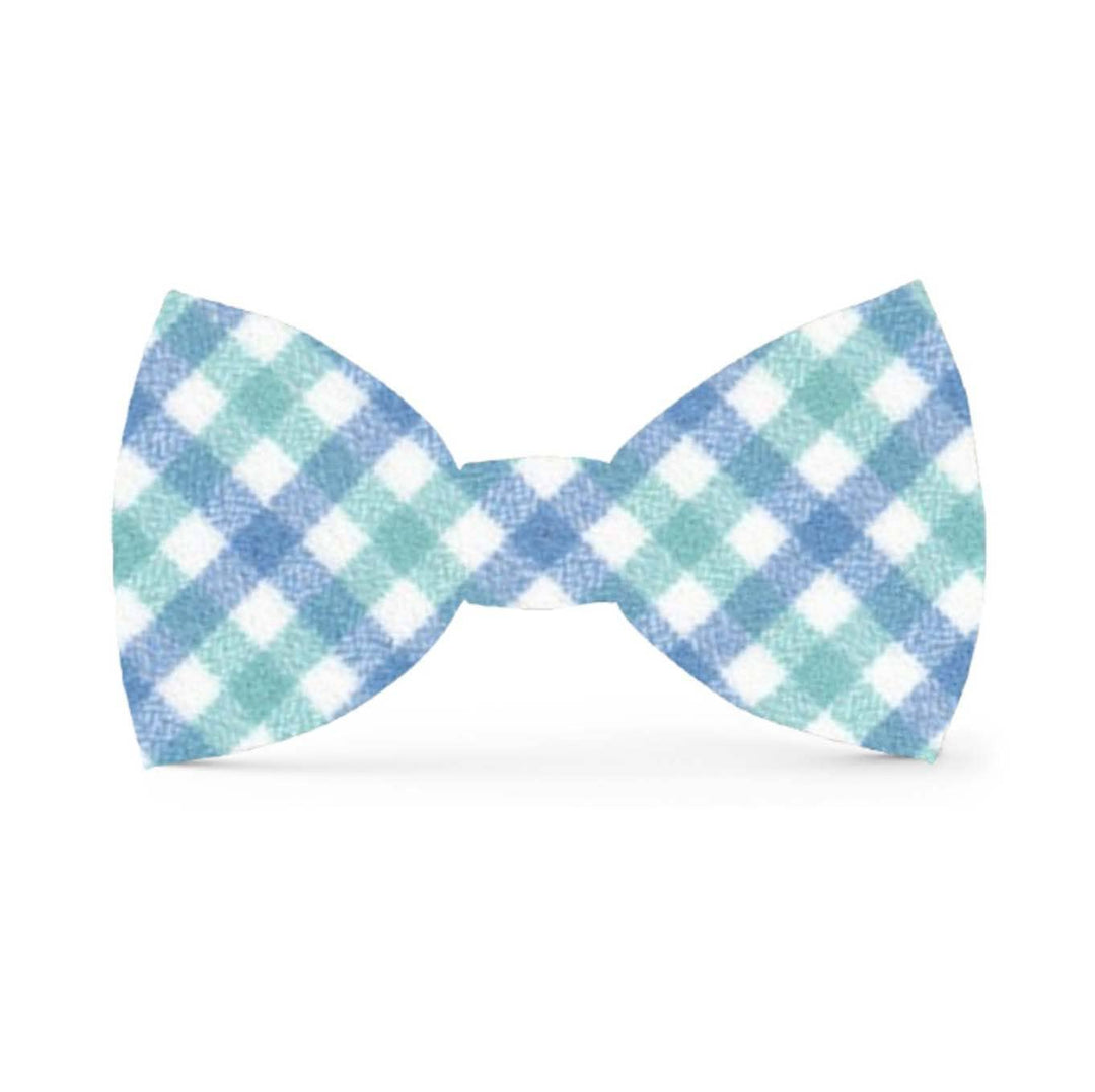 Foggy Dog Cornflower Gingham Flannel Easter Dog Bow Tie