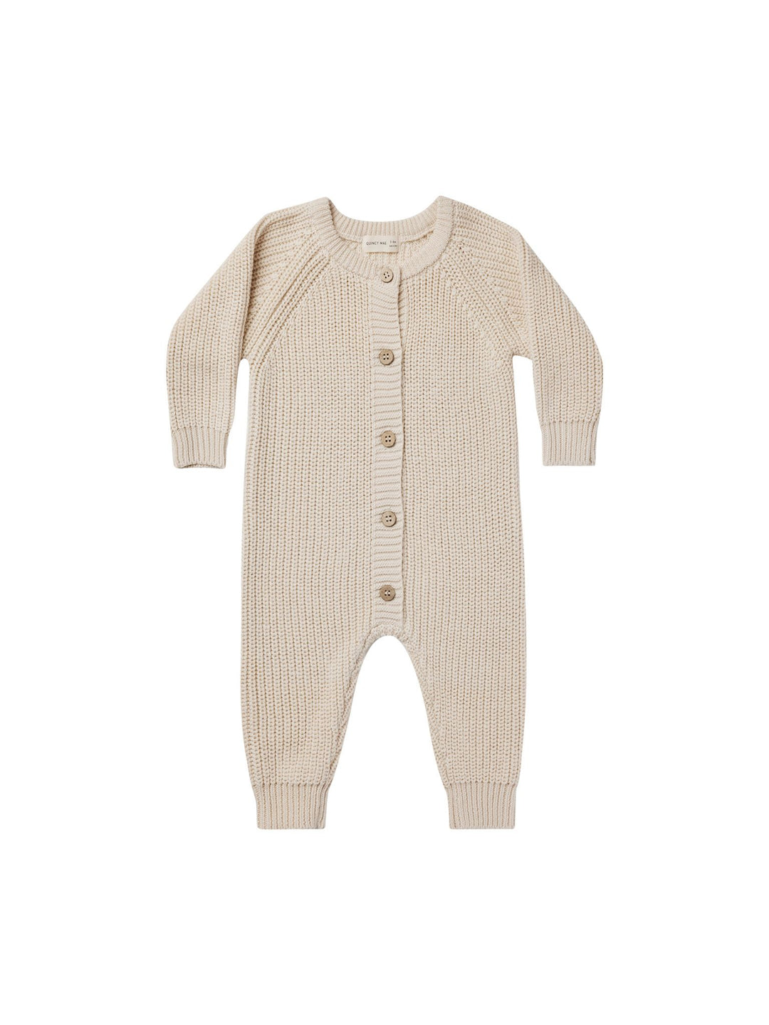 Quincy Mae chunky knit jumpsuit | natural