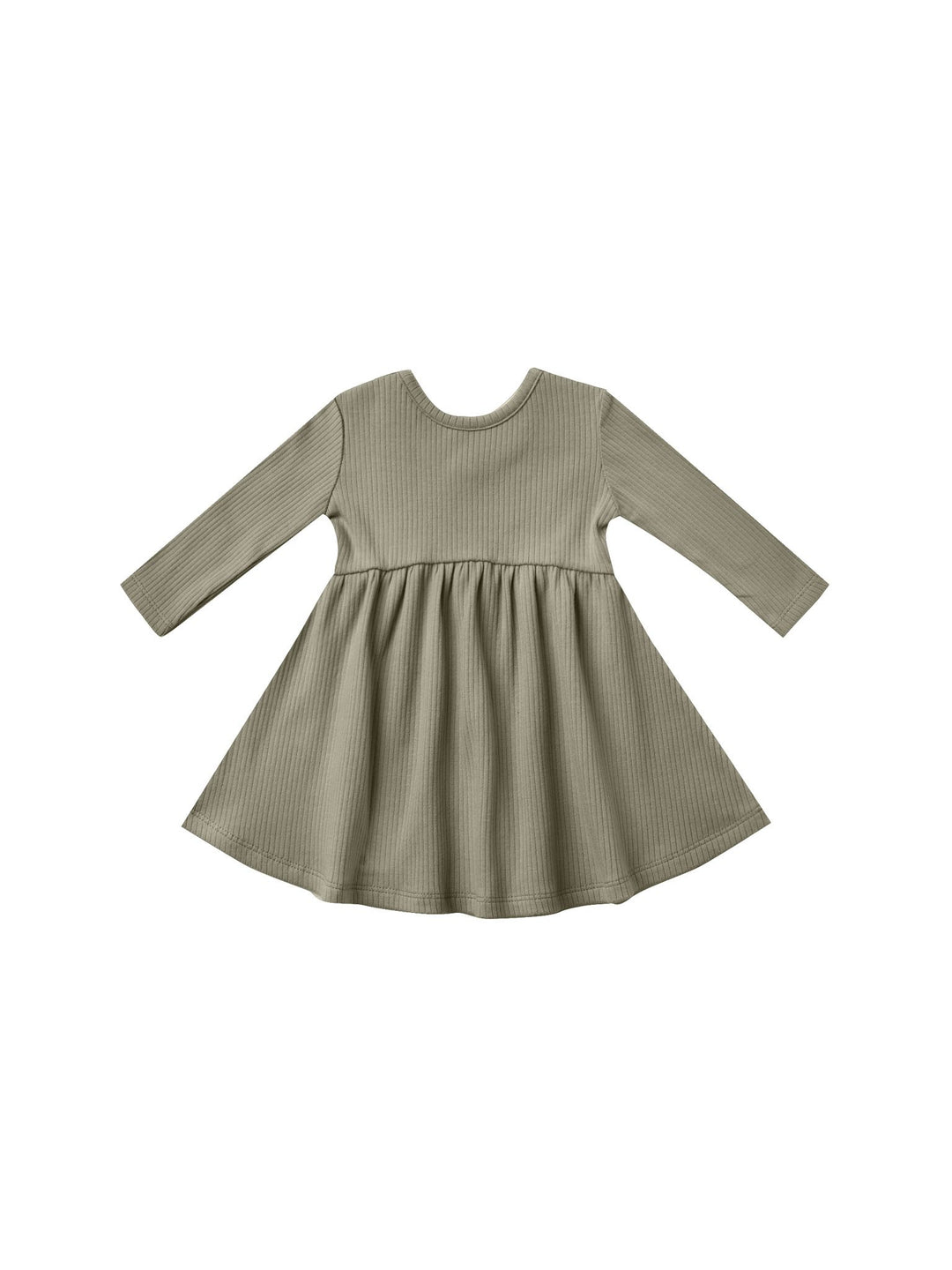 Quincy Mae ribbed long sleeve dress | fern
