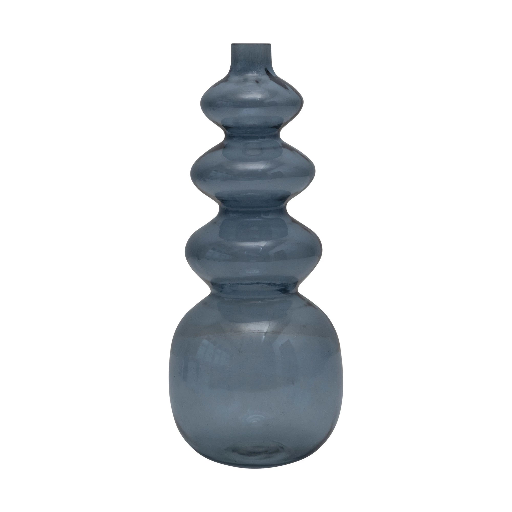 Round Glass Vase, Blue