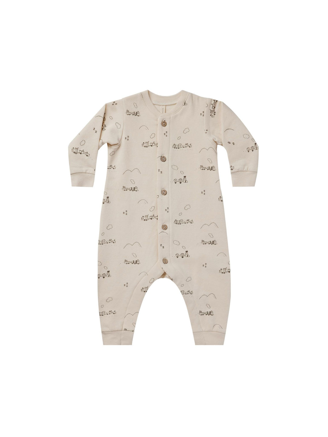 Quincy Mae fleece jumpsuit | trains